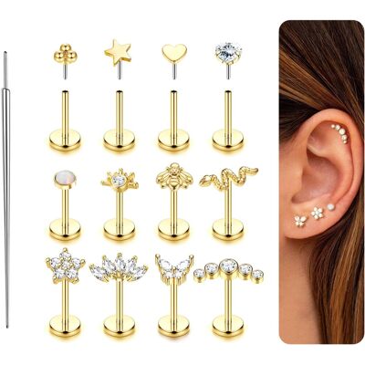 Inny producent Piercing Tragus Kolczyk 16g Ze Stali Chirurgicznej Do Ucha I Nosa 8 Mm Inny producent Piercing Tragus Kolczyk 16g Ze Stali Chirurgicznej Do Ucha I Nosa 8 Mm