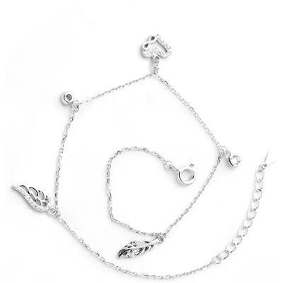 Monilu Srebrna Bransoletka Na Nogę 925 Winged Infinity Love Monilu Srebrna Bransoletka Na Nogę 925 Winged Infinity Love