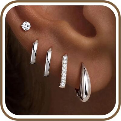 OTHER PIERCING Zestaw 6 Kolczyków Kreolskich Pozłacanych 14k Złotem Miedź Medyczna OTHER PIERCING Zestaw 6 Kolczyków Kreolskich Pozłacanych 14k Złotem Miedź Medyczna