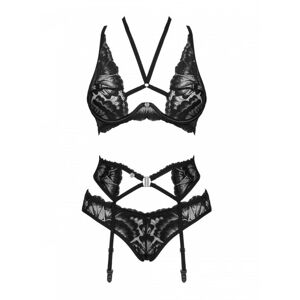 Bielizna-alessya Komplet 3-częściowy Czarny M/l Obsessive Bielizna-alessya Komplet 3-częściowy Czarny M/l Obsessive