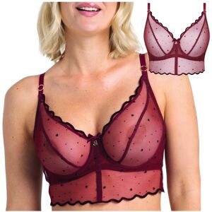 Biustonosz miękki braletka longline Samanta Melania A144 bordo w serca 75D Biustonosz miękki braletka longline Samanta Melania A144 bordo w serca 75D