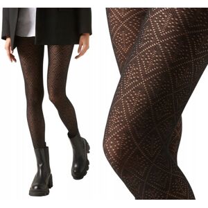 inna (Inny) CALZEDONIA rajstopy z kaszmirem M/L czarne ażurowe romby ciepłe inna (Inny) CALZEDONIA rajstopy z kaszmirem M/L czarne ażurowe romby ciepłe