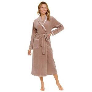 Elegancki welurowy szlafrok w kolorze beżowym Doctor Nap -XXL Elegancki welurowy szlafrok w kolorze beżowym Doctor Nap -XXL