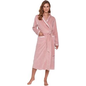 Elegancki welurowy szlafrok w kolorze pudrowego różu Doctor Nap -XL Elegancki welurowy szlafrok w kolorze pudrowego różu Doctor Nap -XL