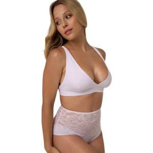BABELL Figi damskie modelujące z wysokim stanem i koronkowym pasem kod 216 białe 3XL BABELL Figi damskie modelujące z wysokim stanem i koronkowym pasem kod 216 białe 3XL