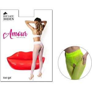 Amour Fluo yellow rajstopy open crotch 1-2 Fluo Yellow Amour Fluo yellow rajstopy open crotch 1-2 Fluo Yellow