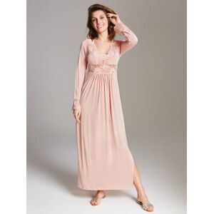 Vanilla KOSZULA NOCNA MAXI S002 64 - brudny róż XS Vanilla KOSZULA NOCNA MAXI S002 64 - brudny róż XS