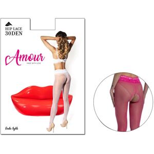Amour Pink różowe rajstopy open crotch 1-2 Pink Bonbon Amour Pink różowe rajstopy open crotch 1-2 Pink Bonbon