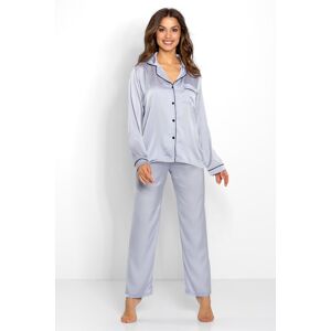 Momenti Per Me Piżama Classic Look Silver Silver, L Momenti Per Me Piżama Classic Look Silver Silver, L