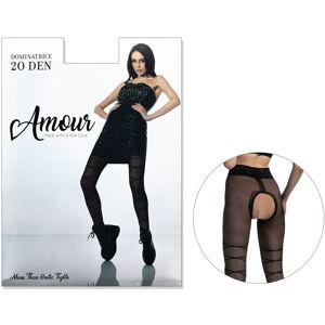 Amour Rajstopy wzorzyste koronka w pasie dziurka w kroku DOMINATRICE 3-4 Black Amour Rajstopy wzorzyste koronka w pasie dziurka w kroku DOMINATRICE 3-4 Black