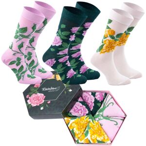 Skarpetki Na Prezent Bawełniane Damskie Ciekawe FlowerBox Rainbow Socks Kwiaty Dla Kobiet 3 Pary 41-46 Skarpetki Na Prezent Bawełniane Damskie Ciekawe FlowerBox Rainbow Socks Kwiaty Dla Kobiet 3 Pary 41-46
