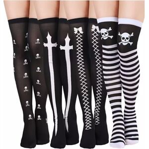 Inny producent Skarpetki Zakolanówki Motywy Halloweenowe Czaszki Krzyże Zestaw 4 Pary Inny producent Skarpetki Zakolanówki Motywy Halloweenowe Czaszki Krzyże Zestaw 4 Pary