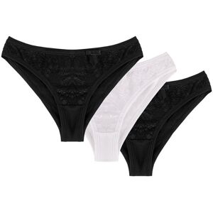Inny producent Wol-Bar Soft Pretty 3-pak czarny-czarny-biały XL Majtki figi Inny producent Wol-Bar Soft Pretty 3-pak czarny-czarny-biały XL Majtki figi