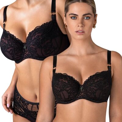 Biustonosz Alles Truffle Noir PU czarny z czekoladą - 70F Biustonosz Alles Truffle Noir PU czarny z czekoladą - 70F