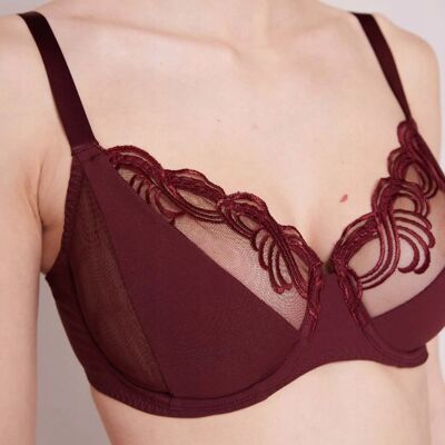 Inny producent Biustonosz bordowy Simone Perele rozmiar 65 E miękki na fiszbinach Inny producent Biustonosz bordowy Simone Perele rozmiar 65 E miękki na fiszbinach