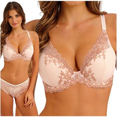 Biustonosz koronkowy usztywniany wygodny Wacoal Embrace Lace Plunge 34E/75F Biustonosz koronkowy usztywniany wygodny Wacoal Embrace Lace Plunge 34E/75F