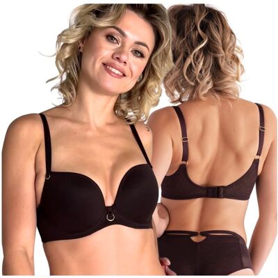 Biustonosz Lemax Savannah plunge czekolada - 65E Biustonosz Lemax Savannah plunge czekolada - 65E
