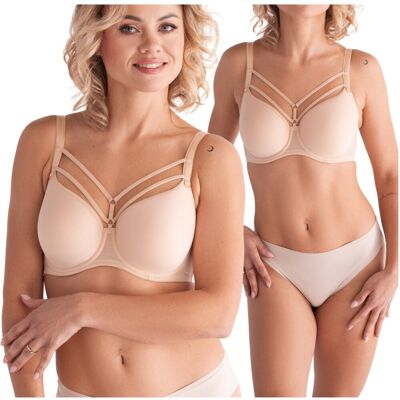 Biustonosz LEMAX SOFTCHIC 2960-57 Spacer beżowy z paskami - 85C Biustonosz LEMAX SOFTCHIC 2960-57 Spacer beżowy z paskami - 85C