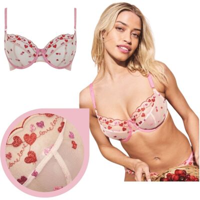 Biustonosz Miękki Stanik Soft Różowy W Serca Panache Cleo Belle 30E/65F Biustonosz Miękki Stanik Soft Różowy W Serca Panache Cleo Belle 30E/65F