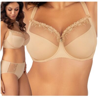 Biustonosz miękki zbierający biust panel boczny Corin Bella soft beż 80C Biustonosz miękki zbierający biust panel boczny Corin Bella soft beż 80C