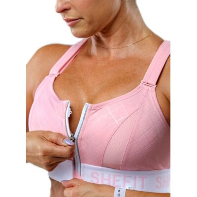 Biustonosz Sportowy Shefit Jasny Różowy Mocne Podtrzymanie Regulowany 6Xl Biustonosz Sportowy Shefit Jasny Różowy Mocne Podtrzymanie Regulowany 6Xl