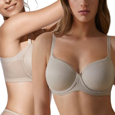 Selene Biustonosz Usztywniany Gładki Modelujący Boki Codzienny Wygodny Beżowy 75D Selene Biustonosz Usztywniany Gładki Modelujący Boki Codzienny Wygodny Beżowy 75D