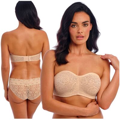 Biustonosz Wacoal HALO LACE Strapless beż - 32D/70D Biustonosz Wacoal HALO LACE Strapless beż - 32D/70D