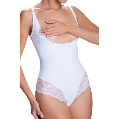 Body damskie modelujące z koronką Vanilia Eldar białe M Body damskie modelujące z koronką Vanilia Eldar białe M