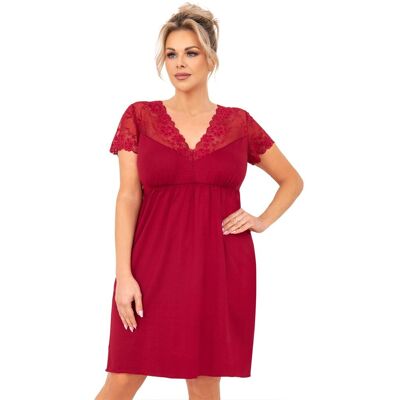 Donna Koszula nocna Livia Plus Burgundowa Koronka XXXL Bordowy Donna Koszula nocna Livia Plus Burgundowa Koronka XXXL Bordowy