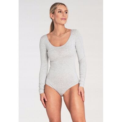 FIGL Dopasowane body damskie - body damskie szare - M1038 rozmiar XL FIGL Dopasowane body damskie - body damskie szare - M1038 rozmiar XL