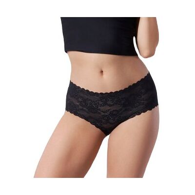 Figi damskie bezszwowe koronkowe z wysokim stanem BELLIE Maxi Julimex czarne XL Figi damskie bezszwowe koronkowe z wysokim stanem BELLIE Maxi Julimex czarne XL