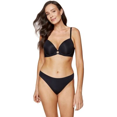 Gorteks Biustonosz Melody push-up gładki czarny Czarny 75 D Gorteks Biustonosz Melody push-up gładki czarny Czarny 75 D