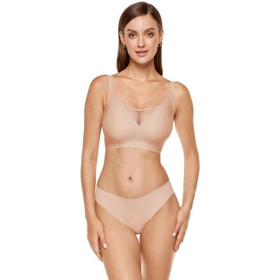 Gorteks Biustonosz Misty miękki bez fiszbin plus size Beżowy 42 Gorteks Biustonosz Misty miękki bez fiszbin plus size Beżowy 42