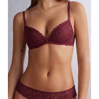 Inny producent Intimissimi biustonosz Gioia super push up koronka 4B/85B bordowy Inny producent Intimissimi biustonosz Gioia super push up koronka 4B/85B bordowy