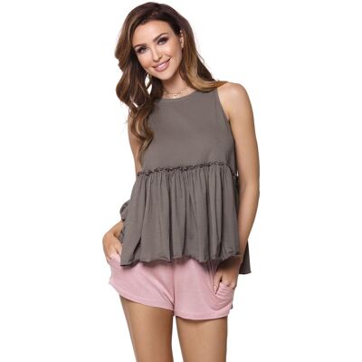 sarcia.eu Khaki/różowa, krótka piżama PIGEON XL sarcia.eu Khaki/różowa, krótka piżama PIGEON XL