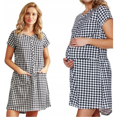Koszula do karmienia ciążowa rozpinana DOCTOR NAP 9444 black check L Koszula do karmienia ciążowa rozpinana DOCTOR NAP 9444 black check L