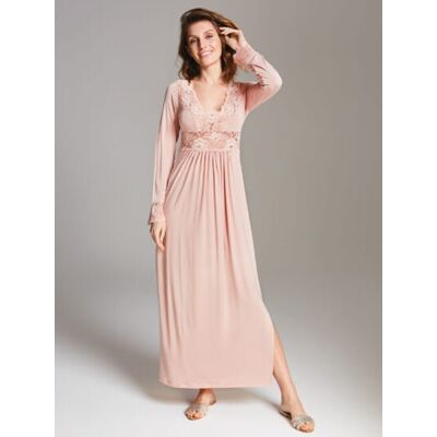 Vanilla KOSZULA NOCNA MAXI S002 64 - brudny róż XL Vanilla KOSZULA NOCNA MAXI S002 64 - brudny róż XL