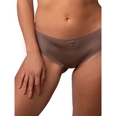 Agio Milano Majtki Gładkie Połyskująca Mikrofibra Bikini DM-6236 ciemny beż Agio L Agio Milano Majtki Gładkie Połyskująca Mikrofibra Bikini DM-6236 ciemny beż Agio L