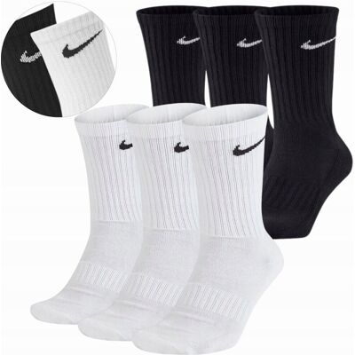 Nike ORYGINALNE SKARPETY SKARPETKI WYSOKIE 38-42 6 PAR BIAŁE I CZARNE Nike ORYGINALNE SKARPETY SKARPETKI WYSOKIE 38-42 6 PAR BIAŁE I CZARNE