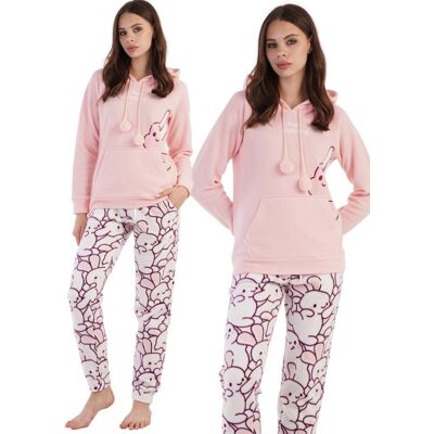 Piżama Damska Dres z kapturem Vienetta polarowy zimowy z kieszeniami XL 42 Piżama Damska Dres z kapturem Vienetta polarowy zimowy z kieszeniami XL 42