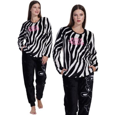 Vienetta Piżama Damska Na Zimę Pluszowa M 38 Ciepła Zebra Vienetta Piżama Damska Na Zimę Pluszowa M 38 Ciepła Zebra