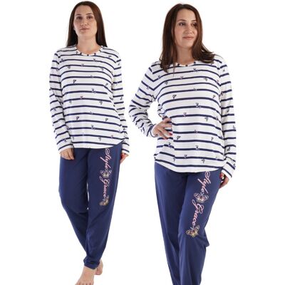 Piżama Damska Vienetta Bawełniana Z Długim Rękawem 3Xl Duże Rozmiary +Size Piżama Damska Vienetta Bawełniana Z Długim Rękawem 3Xl Duże Rozmiary +Size
