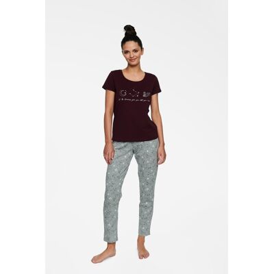 Henderson Ladies Piżama Horoscope 40115-93X Bordowo-Szara (Rozmiar XL) Henderson Ladies Piżama Horoscope 40115-93X Bordowo-Szara (Rozmiar XL)