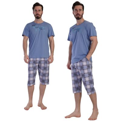 Piżama Męska bawełniana Vienetta 3XL duże rozmiary z krótkim rękawem +size Piżama Męska bawełniana Vienetta 3XL duże rozmiary z krótkim rękawem +size