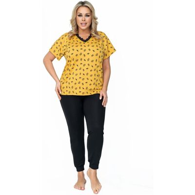 Donna Piżama Queen Plus Size Musztardowy (Rozmiar 46) Donna Piżama Queen Plus Size Musztardowy (Rozmiar 46)