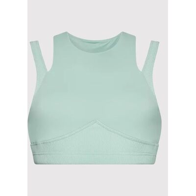 Reebok - Stanik Sportowy - S Layered Bra Top Hn9488 Miętowy Reebok - Stanik Sportowy - S Layered Bra Top Hn9488 Miętowy