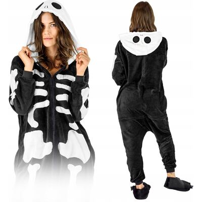 Onesies Szkielet kigurumi onesie piżama damska ciepła kombinezon przebranie XL Onesies Szkielet kigurumi onesie piżama damska ciepła kombinezon przebranie XL