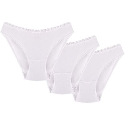 Inny producent Wol-Bar Soft Cute 3-pak biały M Majtki figi Inny producent Wol-Bar Soft Cute 3-pak biały M Majtki figi