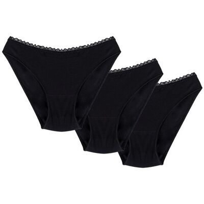 Inny producent Wol-Bar Soft Cute 3-pak czarny S Majtki figi Inny producent Wol-Bar Soft Cute 3-pak czarny S Majtki figi