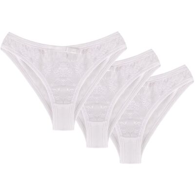 Inny producent Wol-Bar Soft Pretty 3-pak biały S Majtki figi Inny producent Wol-Bar Soft Pretty 3-pak biały S Majtki figi